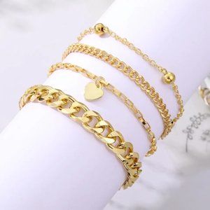 NEW Unisex 18k Gold Cuban Chain Bracelet